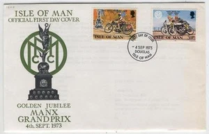 FDC AC86 Isle of Man 1973 motorcycle Racing 2v - Picture 1 of 1