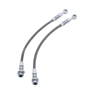 2pcs Stainless Steel Braided Brake Lines Braided Brake Line for Vehicle Owners - Picture 1 of 8