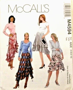 McCall's 4594 Misses Flared Below Mid-Knee Skirt in 2 Styles Shaped Hem 4-6-8-10 - Picture 1 of 2