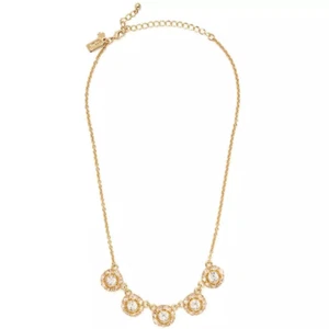 Collar Kate Spade Poniendo La Fila Ritz Neutro Multi Tono Dorado Chapado Nuevo Con Etiquetas - Imagen 1 de 8
