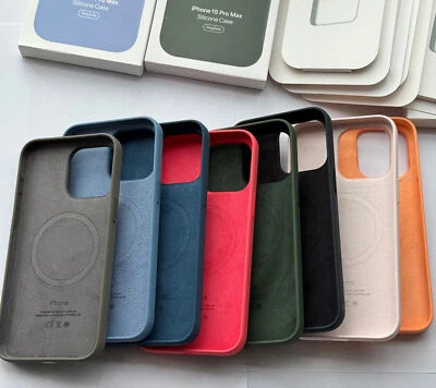 For iPhone 15 14 Plus 14 13 Pro 12 Pro Max Cover with Magsafe New Silicone Case - Image 1 of 4