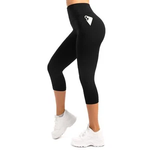 Capri Leggings Damen mit Taschen – 3/4 High Waist, Blickdicht, Sport Shorts - Bild 1 von 10