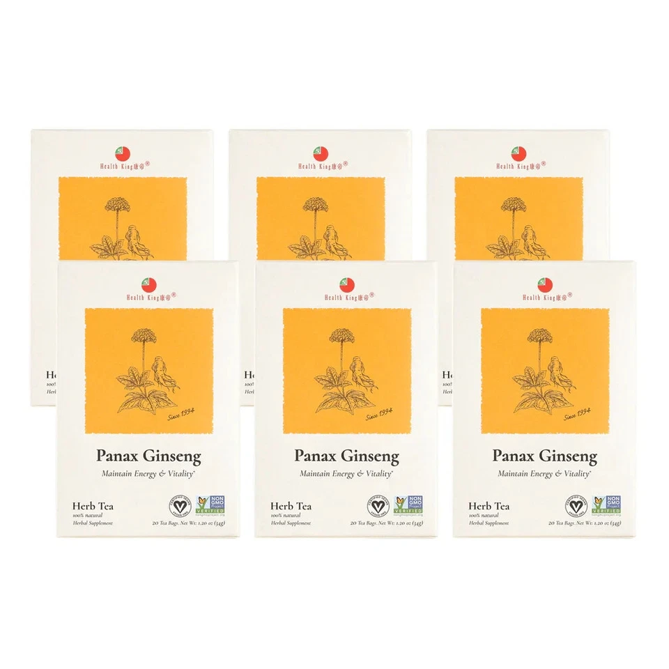 Té de hierbas Panax Ginseng de Health King (6 cajas de 20 bolsitas de té cada una) Foto 1 de 1