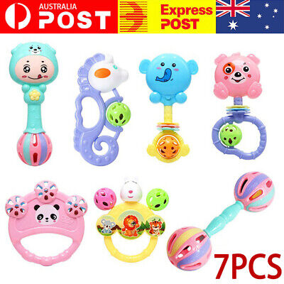 7Pcs Baby Rattle Toys Set Kids Music Sensory Toys Shaker Musical Education Gift • 17.29$