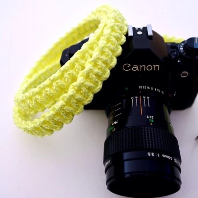 BRIGHT YELLOW POLYPROPYLENE CAMERA NECK STRAP DSLR MIRRORLESS SONY CANON COBRA - Image 1 of 4