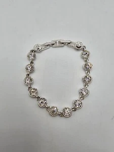 Vintage Avon Silver Tone Crystal Rhinestone Bracelet Links With Extender - Picture 1 of 9