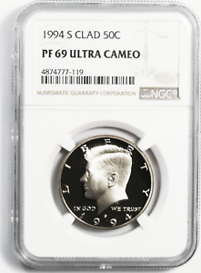 1994 S 50c Kennedy Half Dollar NGC PF69 Ultra Cameo Proof San Francisco
