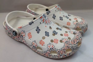 Zoccoli Crocs Uomo 7 Donna 9 Classici Paisley Slingback Bianco Multicolore - Foto 1 di 7