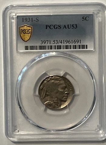 1931 S Buffalo Nickel PCGS AU 53 Cover