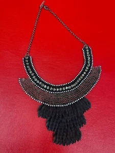 Deepa Gurnani Schmuck Kristall Latz Statement Halskette Halsband 11,5" - Bild 1 von 9