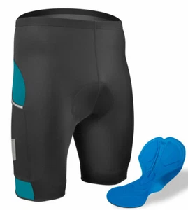 Aero Tech Men's All Day USA Padded Cycling Shorts with Reflective Side Pockets - Picture 1 of 27