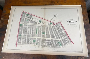 1874 Boston Map Ward 10 ~ Washington, Shawmut, Tremont St, Odd Fellows, Churches - Picture 1 of 23