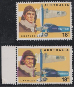 1978 ERROR CHARLES ULM PAIR WITH DOUBLING/SHIFT ON LOWER STAMP MNH - Picture 1 of 2