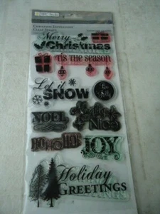 TPC Studio Clear Rubber Stamps Set Christmas Expressions - Picture 1 of 3