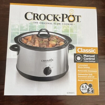 Crock-Pot SCR450-S 4.5Q Slow Cooker New Sealed Box - Image 1 of 4