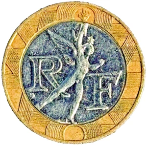 1990 France Bi-Metallic Coin 10 Francs KM# 964.1 Europe French Coins FREE SHIP - Picture 1 of 2