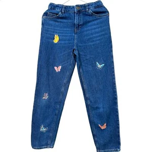 Boden Girl Relaxed Straight-Leg Jeans Mid Vintage Butterfly, Size 14 - Picture 1 of 8