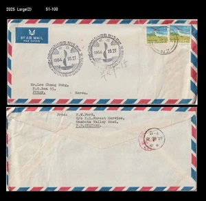 New Zealand 1964 Cover to Korea,Arrival Postmark,100th Ann.of Red Cross,Postmark - Picture 1 of 1