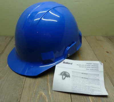 Casco de seguridad Bullard Advent A2 casco duro con suspensión hecho en EE. UU. azul 3 puntos Foto 1 de 4
