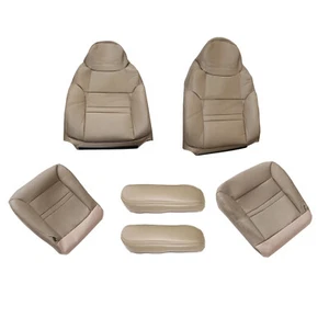 New 6PCS Fits 2001 For Ford Excursion Limited Leather Seat Cover Tan Replacement - Picture 1 of 23
