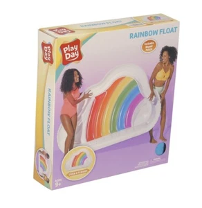 Play Day Inflatable Rainbow Swimming Pool Float 6FT Cloud Shape Summer Fun 💦 - Picture 1 of 5