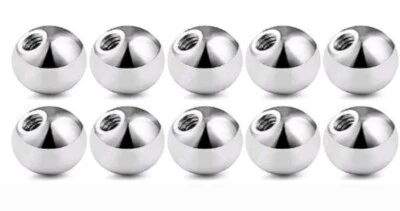 10PCS 16G 3MM Replacement Balls Nose lip labert Barbell Parts Body Piercing - Image 1 of 3