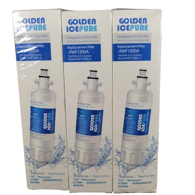 Golden Icepure Refrigerator Water Filter RWF1200A 3-Pack Fits LG Kenmore - Image 1 of 4