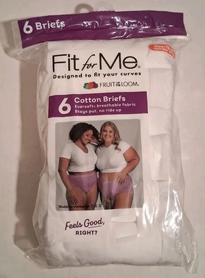 Bragas Fruit of the Loom Fit for Me 6 calzoncillos de algodón blancos talla 12/4x nuevas Foto 1 de 4