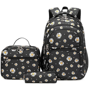 Daisy Printed School Backpack for Girls Backpack with Lunch Box Lightweight W... - Picture 1 of 7