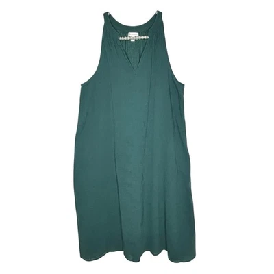 Garnet Hill Gauze Cover Dress Boho Beachy Medium Vacation Cotton Minimal Resort - Image 1 of 4