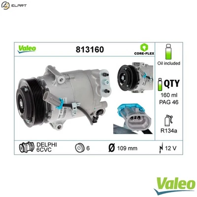 COMPRESSOR AIR CONDITIONING 813160 FOR VAUXHALL ASTRA/Mk/VI MERIVA/II  OPEL - Image 1 of 4