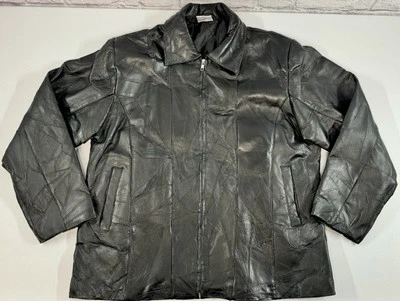 Chaqueta de cuero vintage Flight Path para motocicleta retazos moto talla grande para hombre Foto 1 de 4