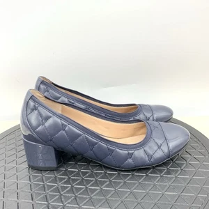 Vionic Ruby Damenschuhe Größe 8 blau gesteppt Lackleder-Pumps Slipper - Bild 1 von 10