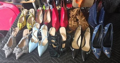 10 Pares De Zapatos Zara Talla EE. UU. W 38-39 Usado Paquete/Batidor Caja Tacones/Sandalias Foto 1 de 4