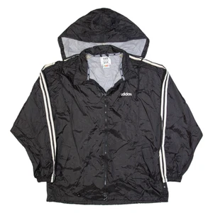 ADIDAS Mens Rain Jacket Black Hooded L - Picture 1 of 6