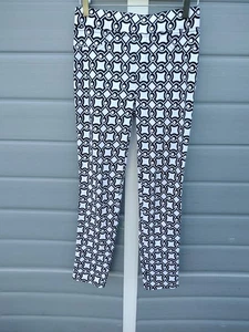 Joseph Ribkoff Damen Pull-On Skinny Hose Gr. 4 schwarz weiß Geometrisches Muster mittlerer Bund - Bild 1 von 8