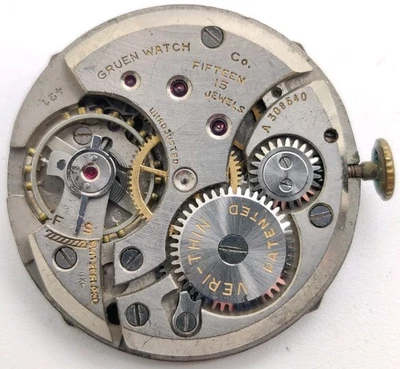 Raro Reloj Gruen Co. Cal. Movimiento reloj joya 421 15 para reparación Foto 1 de 4