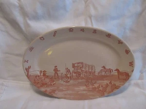 Wallace China Chuck Wagon 11,75" plato ovalado restaurante occidental - Imagen 1 de 3