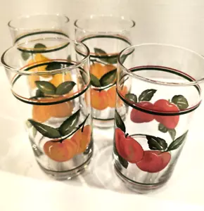 Libbey Abundance Fruit Water Glasses 5 3/4" tall (set of 4) VGC - Picture 1 of 8