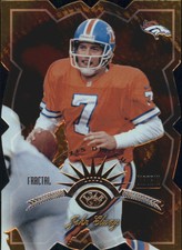 1997 Leaf Fractal Matrix Die-Cuts Denver Broncos Football Card #9 John Elway GZ