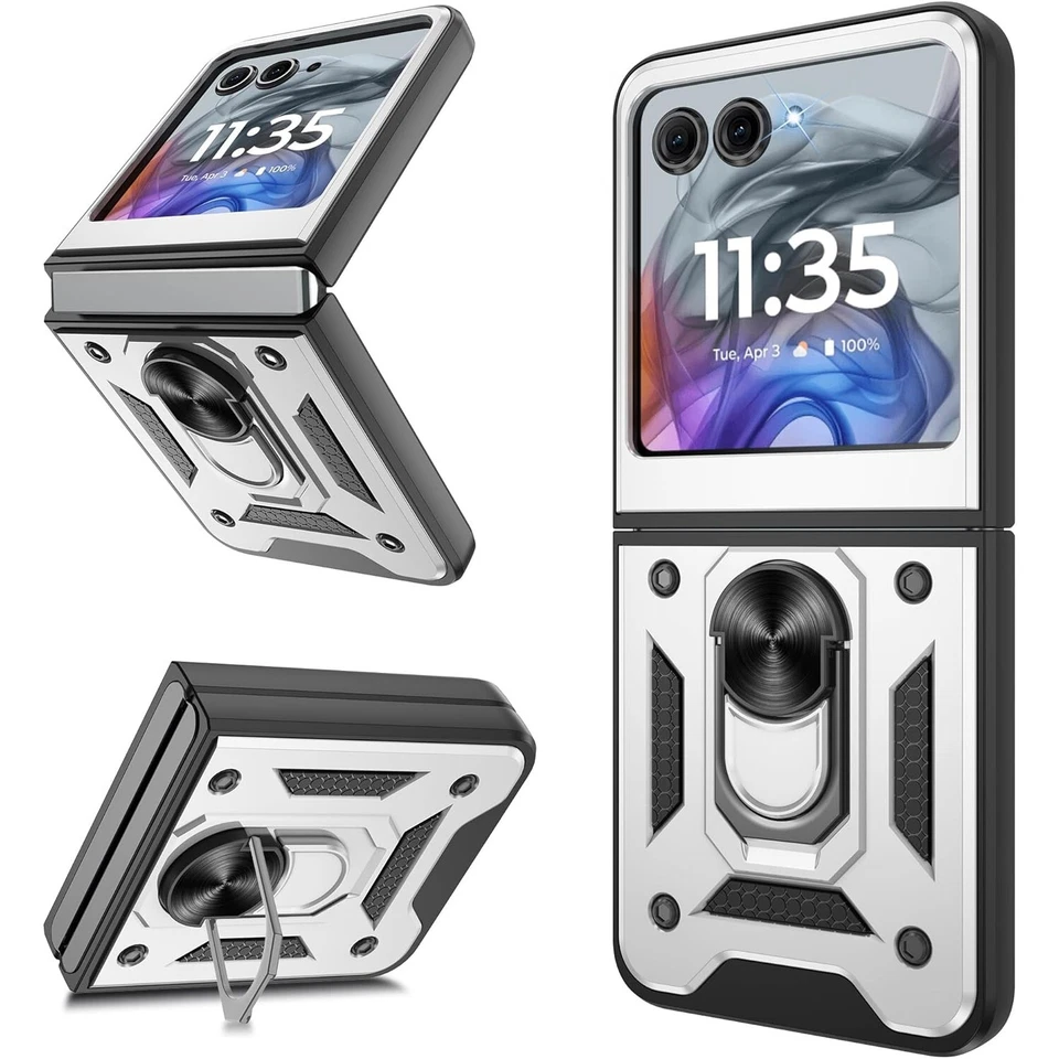 Funda protectora con soporte magnético para Motorola Moto Razr 2024 2025 Foto 1 de 4