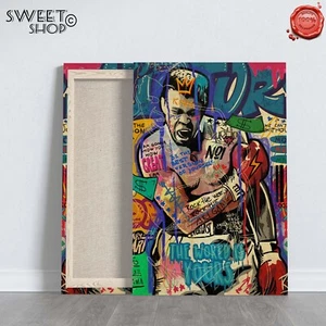 Muhammad Ali POP ART Stampa su Tela ALTA' QUALITA' QUADRO MODERNO ARTE - Picture 1 of 2