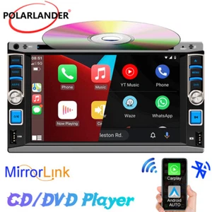 Double 2 Din Carplay Car Stereo Radio 6.2" CD/DVD Player Touch Screen Bluetooth - Picture 1 of 10