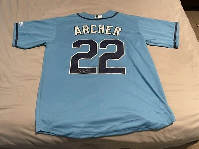 克里斯·阿切尔签名坦帕湾光芒球衣精制 — 第 1/4 张图片