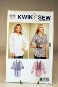 Pattern Misses Top Long Sleeve Mandarin Collar Size XS-XL Kwik Sew 3849 - Picture 1 of 2
