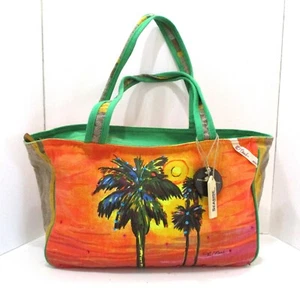 Borsa borsetta mare Paul Brent tote con perline palme spiaggia tramonto NUOVA - Foto 1 di 11