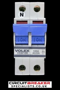 VOLEX 100 AMP DOUBLE POLE MAIN SWITCH DISCONNECTOR VSW100 - Picture 1 of 7