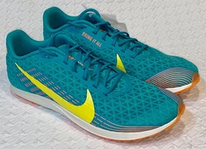 NIKE Rival XC Aqua Green Yellow Orange Cross Country Spikes Shoes Mens Sz 11.5 - Picture 1 of 8