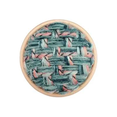 5pcs Metal Button with Yarn Decor for Fashion, Craft Sewing Projects DIY 18-25mm - Image 1 of 3