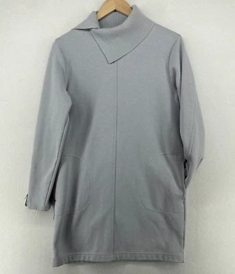 Vestido ATHLETA S Shift Sudadera Forrada de Vellón Capucha Cuello Cremallera Manga Azul Gris Foto 1 de 4